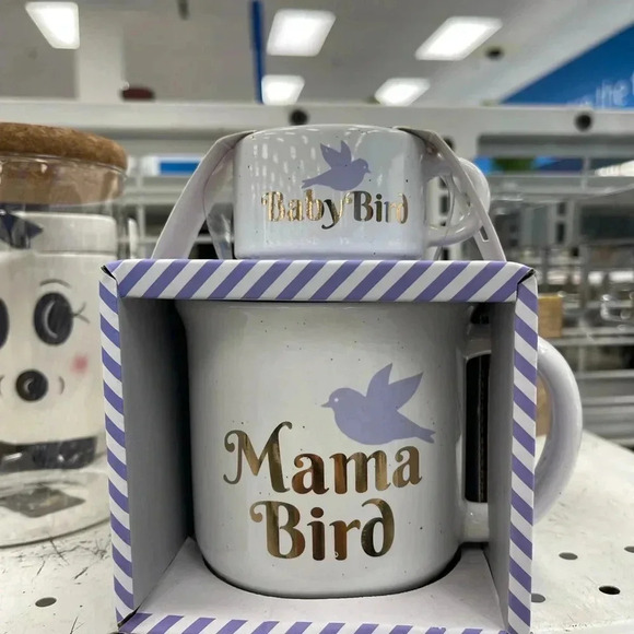 Mama Bird and Little bird Tea Cup set Mommy and Me - Picture 3 of 3
